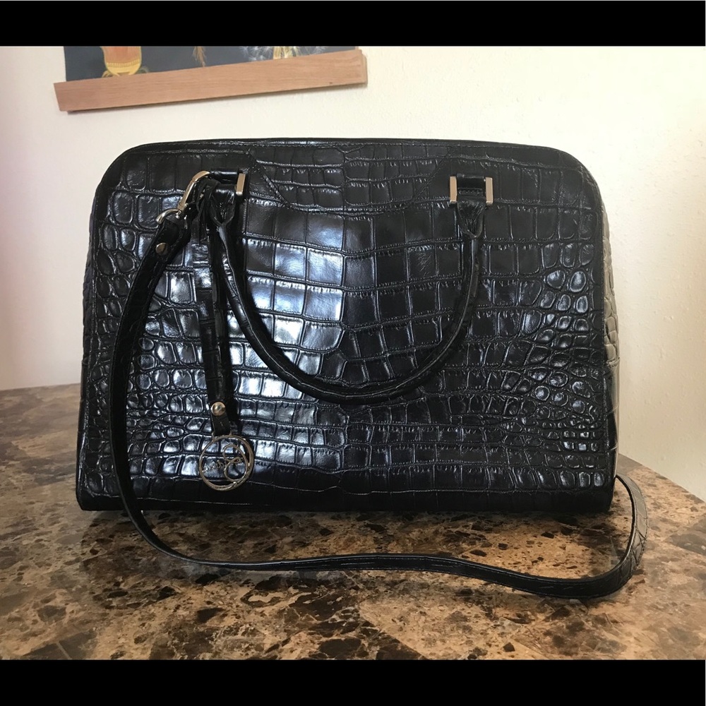 Bidinis Simone Briefcase - Black Italian Leather